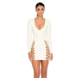 Oh Polly Gone to Heaven Suede Lace Dress